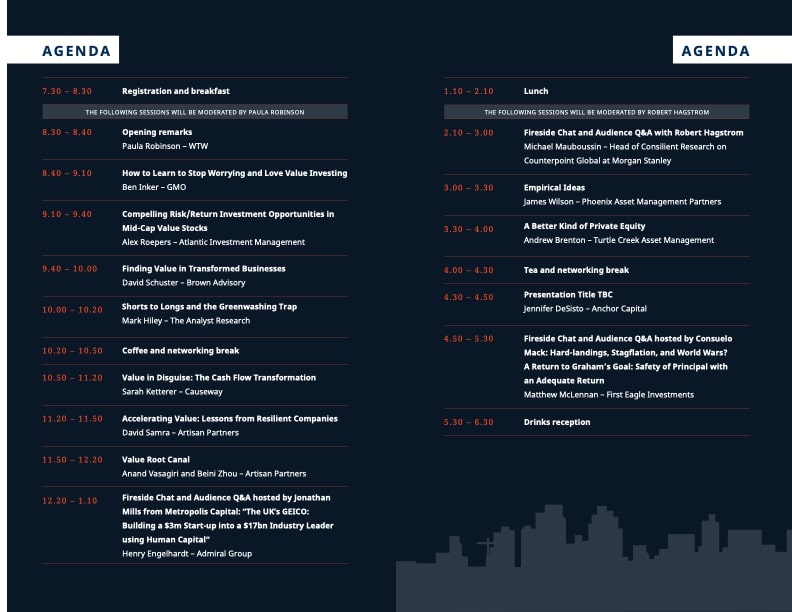 Value Invest New York Agenda