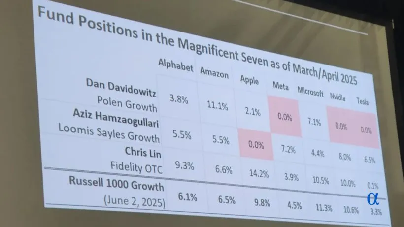 Fund Positions in the Magnificent Seven as of March April 2025