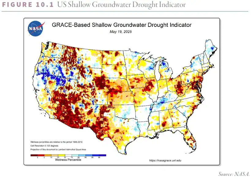 Goehring & Rozencwajg Q1 2025 Commentary - The Hidden Revival Of Platinum And Palladium 11 US Shallow Groundwater Drought Indicator