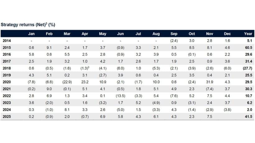 L1 Capital November 2025 Strategy Returns