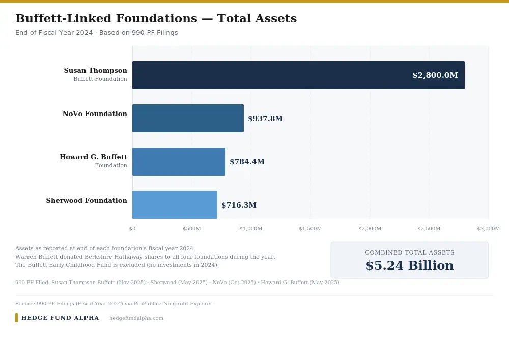 Hedge Fund Alpha 13 Buffett Foundations Total Asset FY 2024