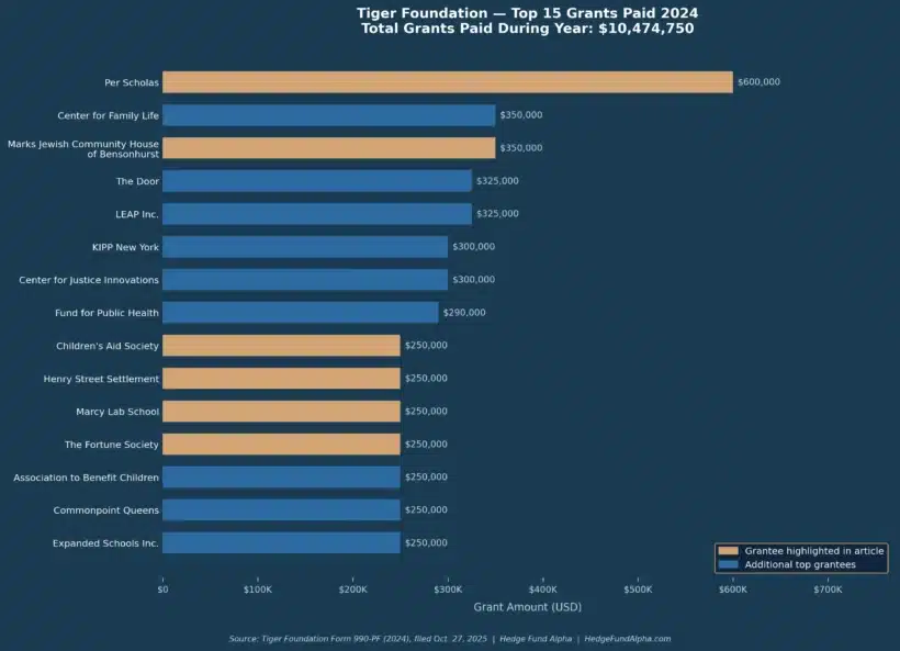 Tiger Foundation 2024 Top Grants Paid Nyc