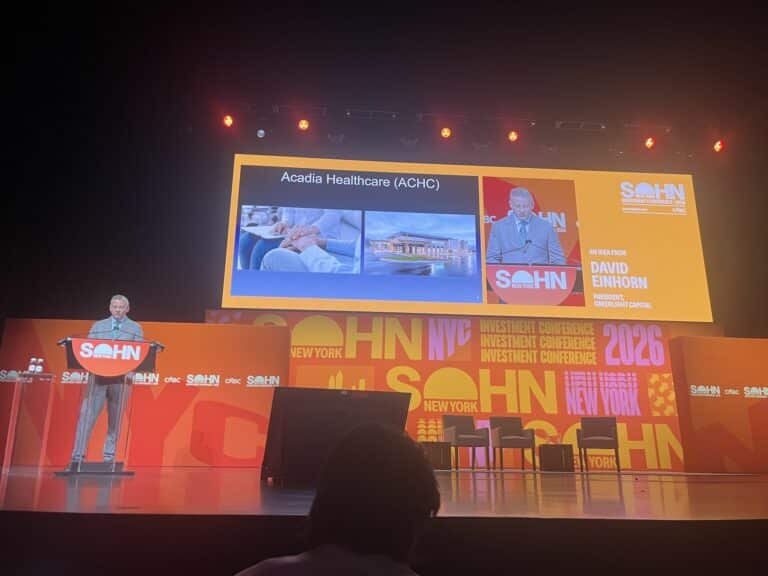 David Einhorn Pitches Acadia Healthcare (Achc) Long At Sohn New York 2026