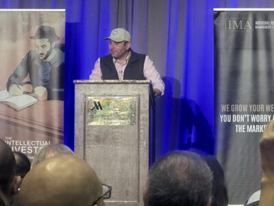 Vitaliy Katsenelson speaking at the 2026 Berkshire Hathaway investor breakfast in Omaha