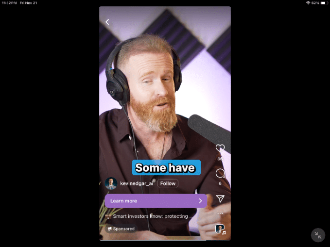 @Kevinedgar_Ai Instagram Ad Screenshot