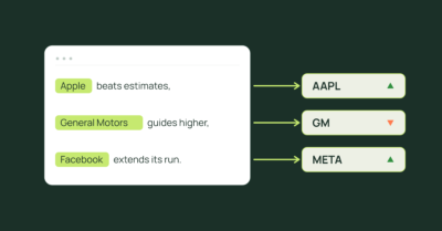 validityBase text-to-ticker mapping: Apple to AAPL, General Motors to GM, Facebook to META