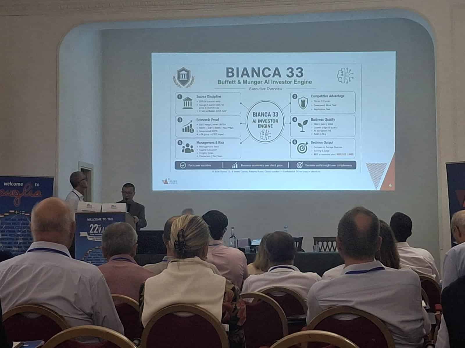 Bianca 33 Ai Investment Analysis Architecture Diagram Showing Six Analytical Pillars And Decision Nodes